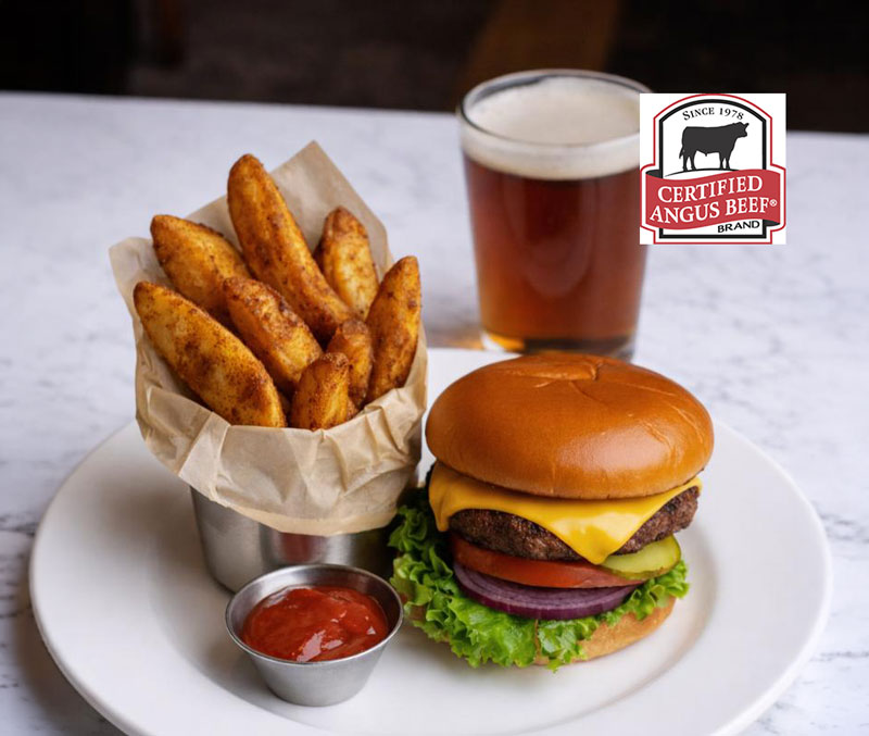 CR Steakhouse burger and fries